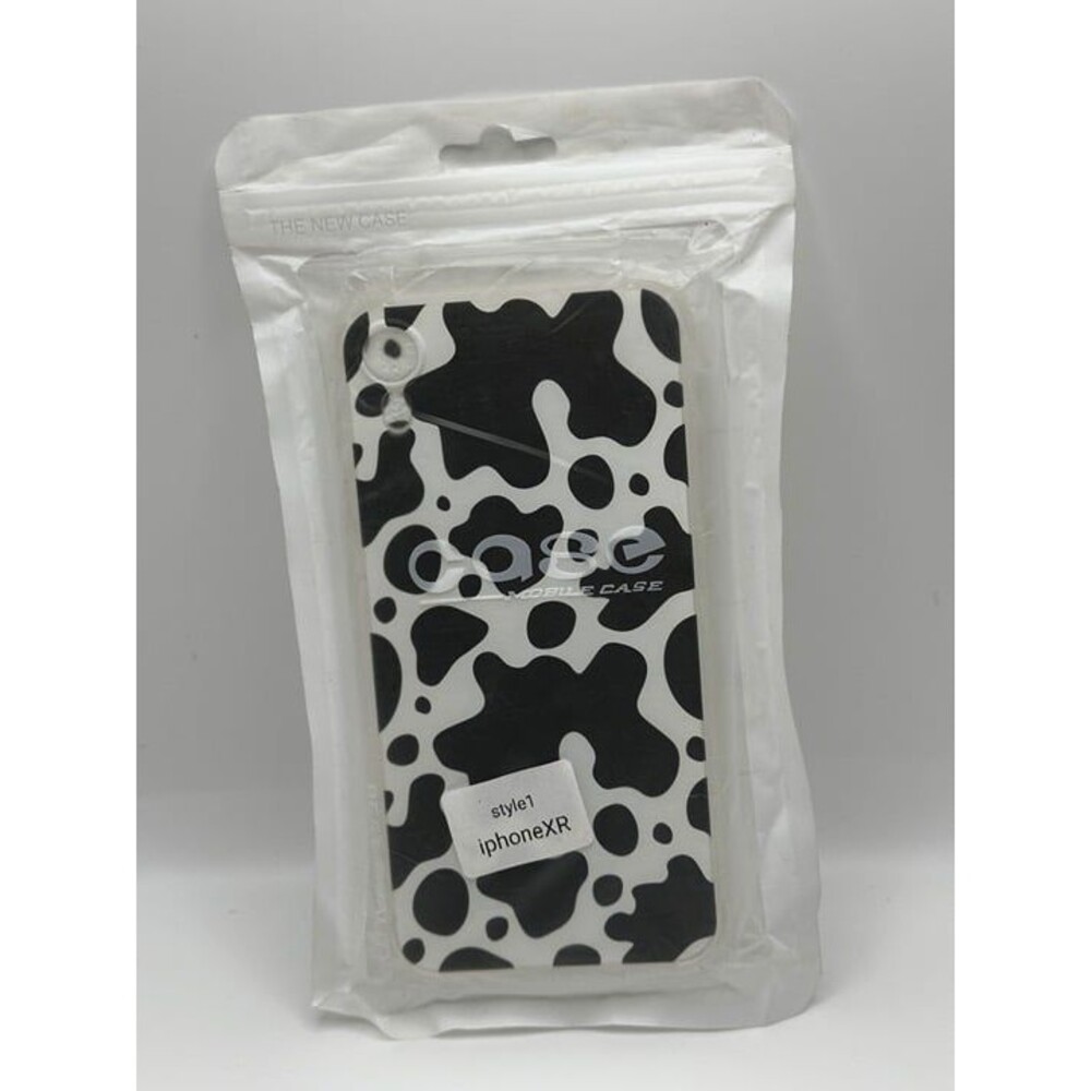 Cow Print Case for iPhone XR Black White Aesthetic Slim TPU Protective Cover
